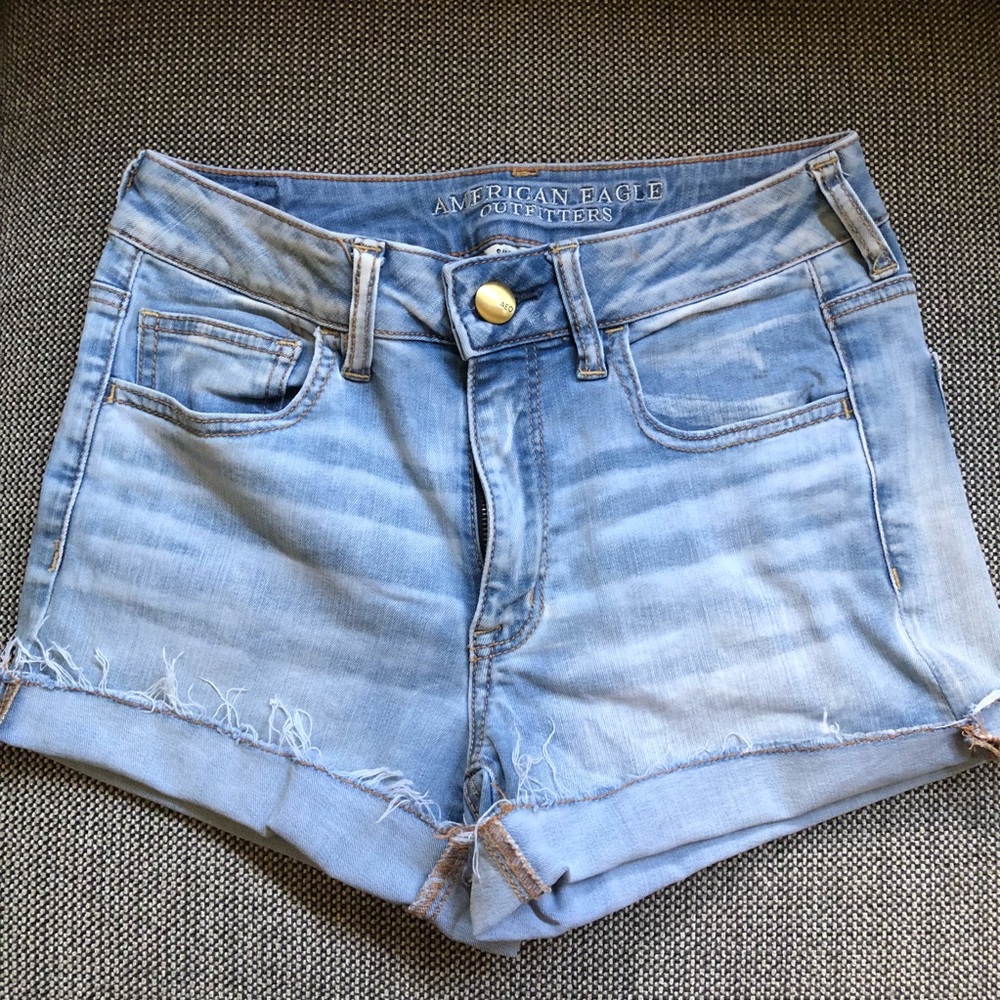Hi-Rise Light Wash Jean Shorts